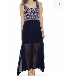 Vintage / Divided H+M / sheer / maxi dress / high low / hide‎ and peak / US 6